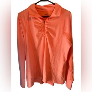 Champion women XL Orange work out top with zipper long sleeve